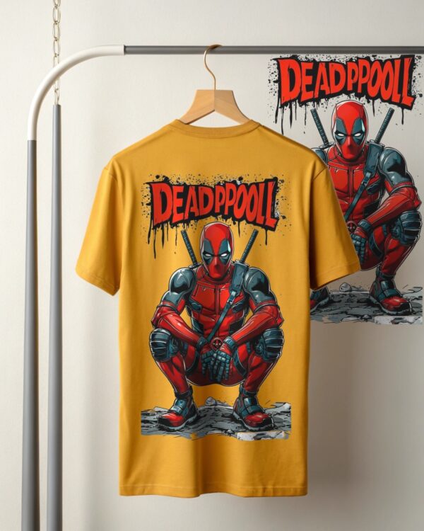 Deadpool Printed T-Shirt – Mustard Yellow Edition 🔥