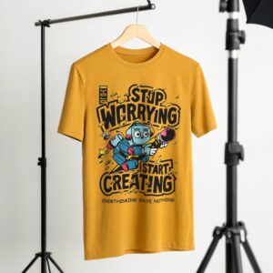 Stop Worrying, Start Creating - Motivational Graphic T-Shirt