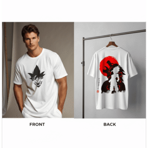 🔥 Dragon Ball Goku Inspired Graphic T-Shirt – Anime Streetwear for Men (White)