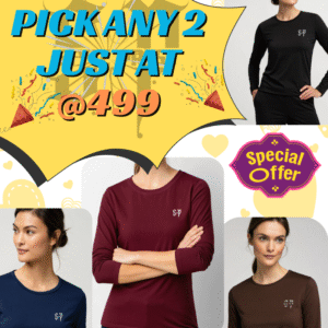 Women&#039;s Full Sleeve T-Shirt Combo (Pack of 2) – Stylish, Comfortable &amp; Affordable | Only ₹499