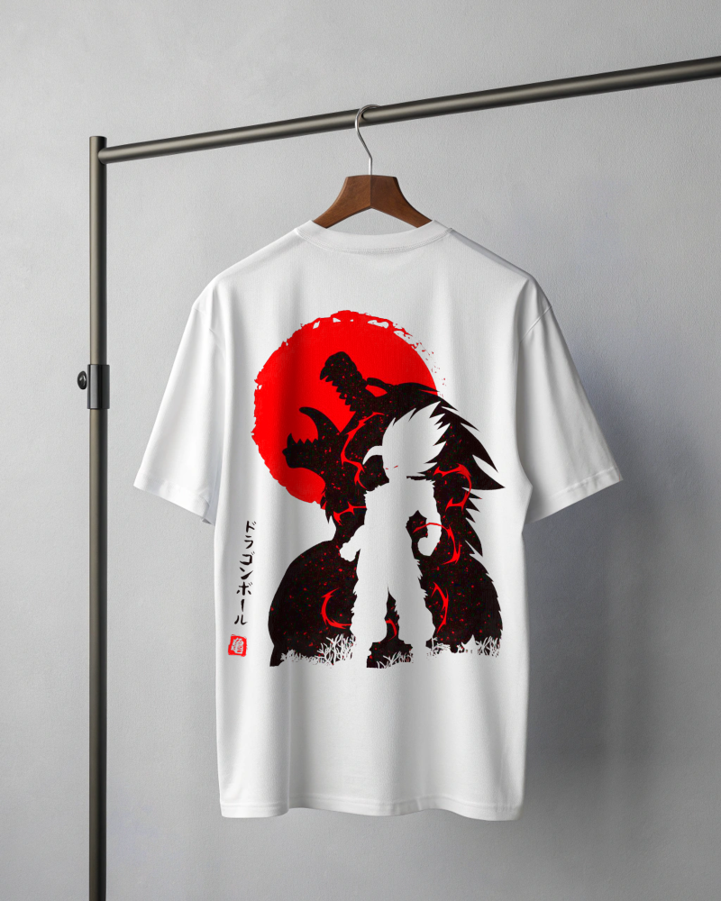 π₯ Dragon Ball Goku Inspired Graphic T-Shirt β Anime Streetwear for Men (White) - Image 2