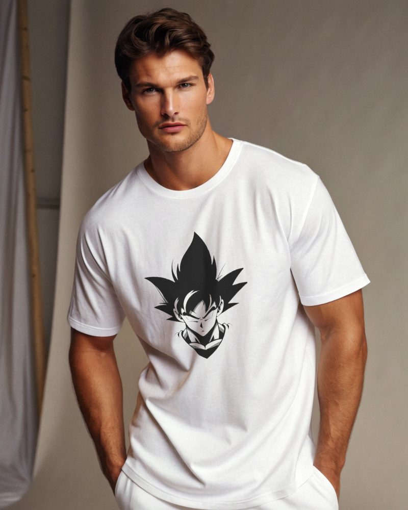 π₯ Dragon Ball Goku Inspired Graphic T-Shirt β Anime Streetwear for Men (White) - Image 3