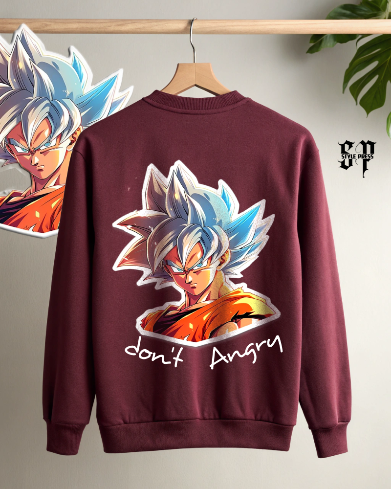 “Don’t Angry” Goku Printed Sweatshirt