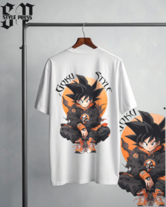 Goku Style Anime Oversized T-Shirt – Premium Graphic Back Print | Style Press