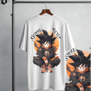 Goku Style Anime Oversized T-Shirt – Premium Graphic Back Print | Style Press